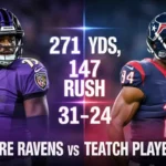 baltimore ravens vs texans match player stats