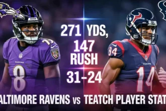 baltimore ravens vs texans match player stats
