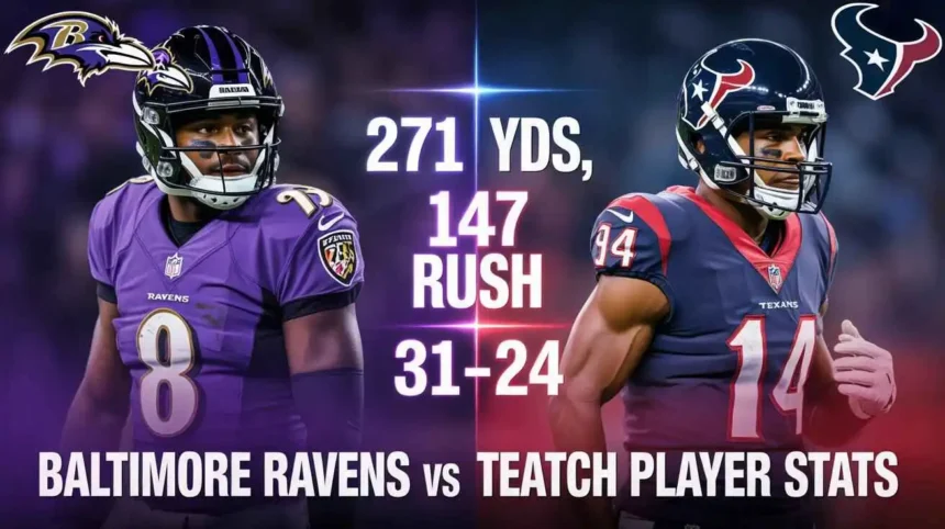 baltimore ravens vs texans match player stats