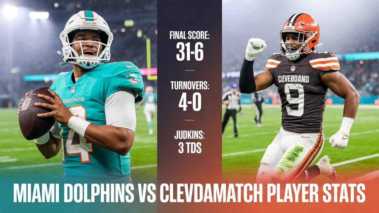 Miami Dolphins vs. Cleveland Browns match player stats