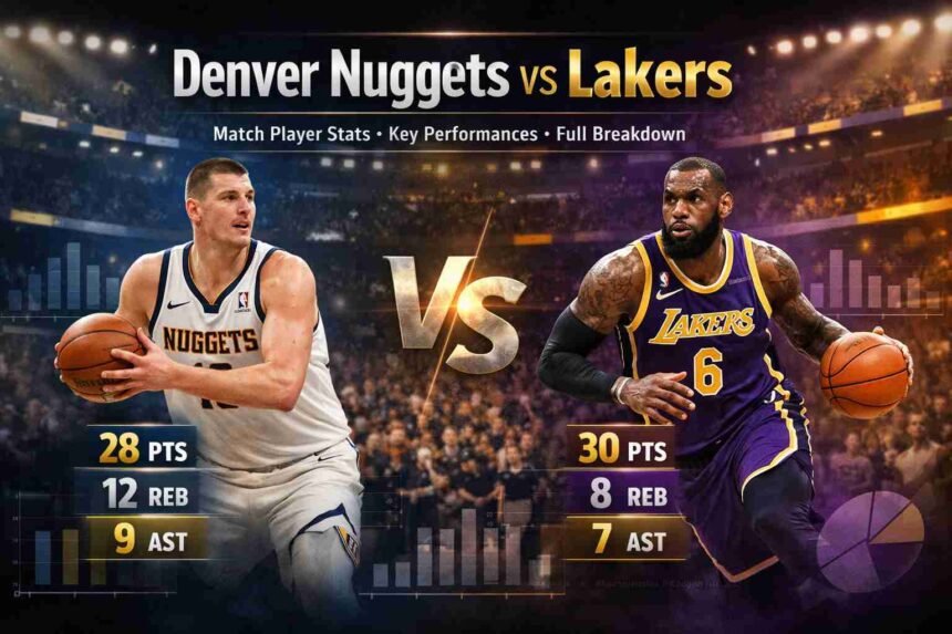 denver nuggets vs lakers match player stats